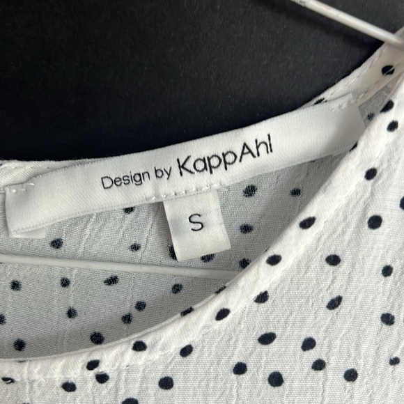 Cute polka dot off white and black bare shoulder top size small scoop neck - Picture 4 of 9